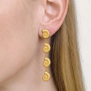 Shell Dangle Earrings Stainless Steel 18K Gold Plated Waterproof Hypoallergenic Marine Style Vacation Jewelry For Women