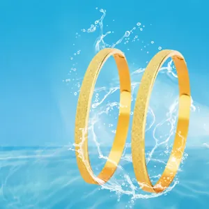 Gold frosted titanium steel waterproof bracelet with polished finish for women