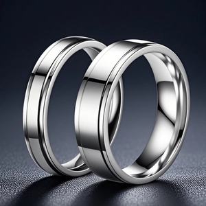 Minimalistische Edelstahl Paarringe Paar Doppelschritt Spiegel Poliert Mattiert Titanstahl Nicht Verblassend Bandring Schmuck