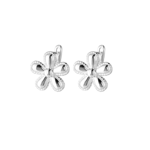 Elegant S925 sterling silver sunflower stud earrings with delicate beaded petal edges