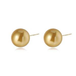 Elegant S925 sterling silver gold-plated pearl-style stud earrings with mirror finish