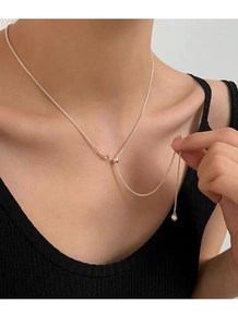 Detailweergave van de S925 sterling zilveren Chopin ketting met verstelbare schuifgesp
