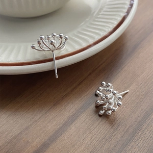 Elegant S925 sterling silver firework stud earrings with a minimalist dandelion design
