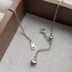 Minimalistische S925 sterling zilveren hartjesketting met verstelbare Chopin ketting