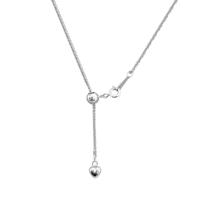 Minimalistische S925 sterling zilveren hart Chopin-ketting met verstelbare schuifkraal