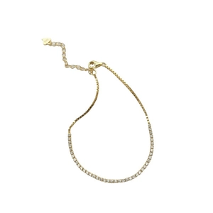 Elegant S925 sterling silver gold plated bracelet with sparkling pavé cubic zirconia