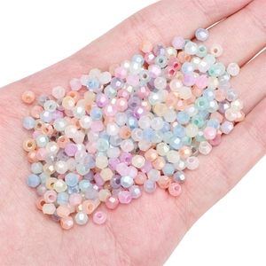 4mm faceted glass beads in colorful pastel mist colors for DIY jewelry making