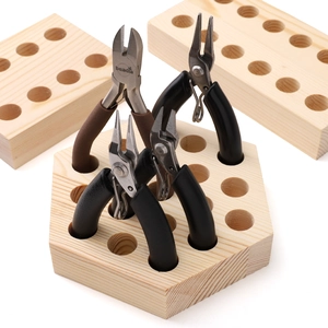 Pine wood jewelry tool organizer set for pliers and DIY jewelry making accessories