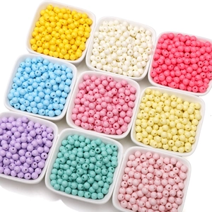 Set de cuentas de acrílico de 6mm en nueve colores para joyería DIY y pulseras