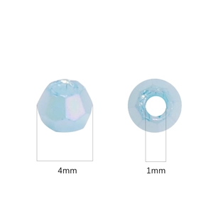 Sky blue faceted 4mm glass beads with 1mm hole for DIY jewelry making and crafts