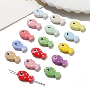 Perline in Vetro a Forma di Pesce Pois Smalto Animali Sciolte per Creazione Gioielli DIY Bracciale Collana Accessori