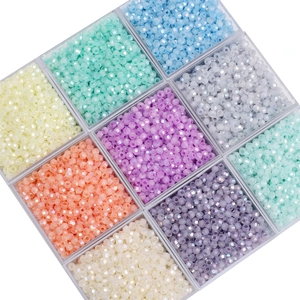 4mm faceted glass beads in 9-color storage box for DIY jewelry making and bracelets