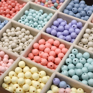 DIY jewelry making kit with macaron acrylic round beads in sorted storage box