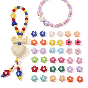 DIY colorful acrylic flower bead kit for handmade phone chains and jewelry making