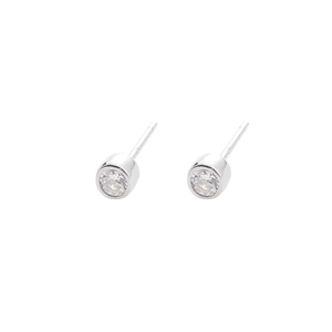 Minimalist S925 sterling silver stud earrings with small clear cubic zirconia stones