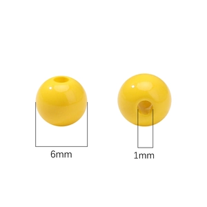 Cuentas de acrílico amarillo 6mm con agujero de 1mm para joyería DIY y pulseras