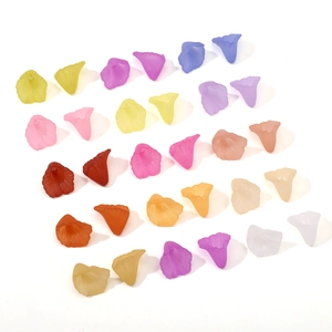 Frosted acrylic calla lily beads in assorted colors for DIY jewelry and necklaces