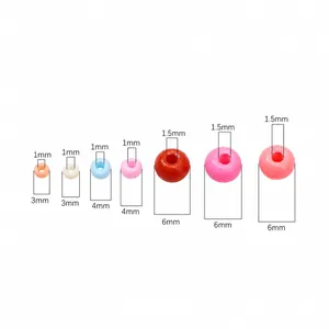 Size comparison of 3mm to 6mm colorful glass seed beads for DIY jewelry making and crafts