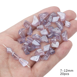 Perle di vetro viola irregolari 7-12 mm per creazione di gioielli fai da te fatti a mano
