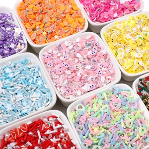 Mezcla de Cuentas de Arcilla Polimérica DIY Perla Artificial Diamantes de Imitación Formas Irregulares para Creación de Joyas Pulseras Collares