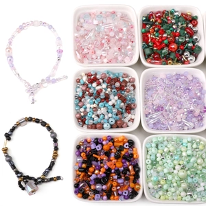 Colorful glass seed beads kit for DIY bracelets and necklaces jewelry making sets