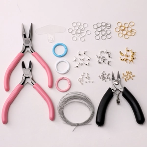 Material de Inicio para Creación Joyería DIY Aleación Argollas Cuentas Posicionamiento Cierre Hilo Cadena Teléfono para Mujer