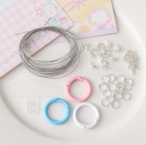 Kit de bricolaje para colgante de móvil con cierres de colores y cuentas de metal