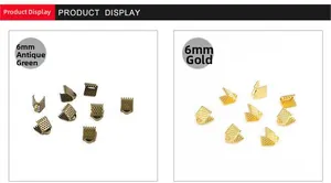 Detailed 6mm metal ribbon crimp ends in antique bronze and gold for jewelry making