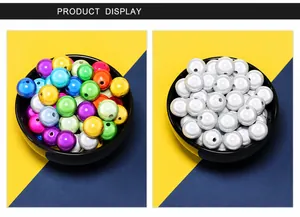 Detailed macro view of colorful reflective laser acrylic beads for DIY jewelry making