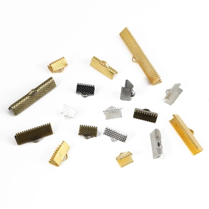 Iron Ribbon Ends Crimp Ends Fold Over Cord Ends For DIY Jewelry Making Findings Necklace Bracelet Connector Accessories