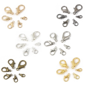 Fermoirs mousquetons en alliage de six couleurs métalliques et tailles pour bijoux DIY