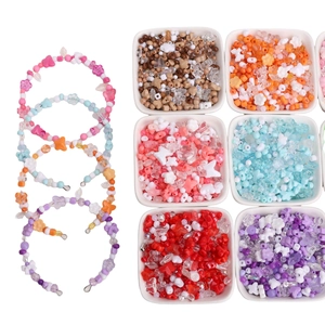 Set di perline acriliche colorate con forme di stelle e fiori per gioielli fai da te