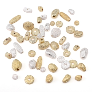 Frosted copper beads in gold and silver for DIY jewelry making handmade crafts