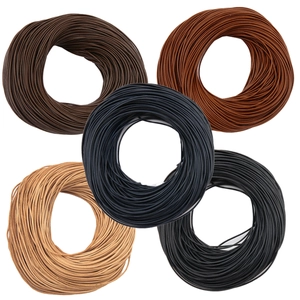 Cinco rollos de cordones redondos de cuero sintético para joyas DIY y accesorios
