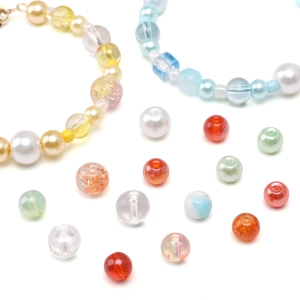 Mixed glass pearl bead kit for DIY jewelry making with bracelets in pastel colors