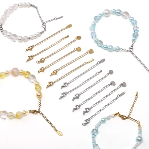 Kit braccialetti con perline colorate fai-da-te e catene di estensione in acciaio inossidabile
