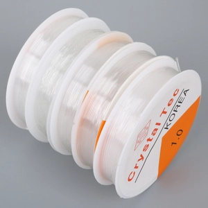 Four rolls of Crystal Tec 1.0mm transparent elastic string for DIY jewelry beading