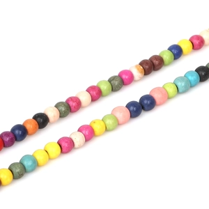 Mix of 4mm synthetic turquoise round loose beads in vibrant multi colors for DIY jewelry making