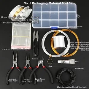 Comprehensive jewelry making tool kit with pliers wires and beads in a black organized case