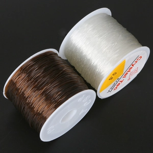 Strong 0.8mm crystal elastic stretch bead cord in brown and clear for jewelry making