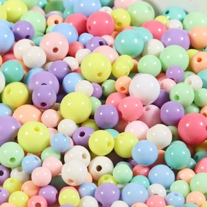 Cuentas de Acrílico Macarrón Color Sólido Redondas Cuentas Espaciadoras Sueltas DIY Joyería Niños Artesanía Hecha a Mano Superficie Lisa