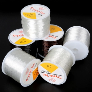 Crystal Tec clear and brown 100M elastic beading cord for jewelry making 0.8mm 1.0mm