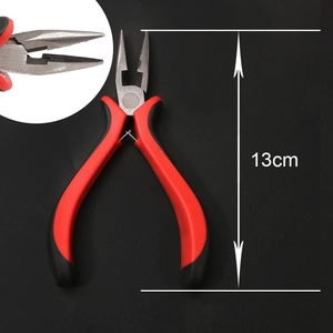 Professional 13cm needle-nose pliers with dual-color anti-slip handle and serrated jaws