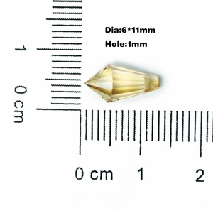 6x11mm Champagner Glastropfenperle mit Facettenschliff und 1mm Loch für DIY Schmuck