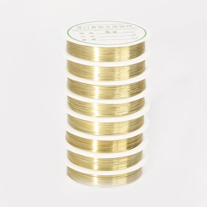 Set of 8 rolls bright gold 0.2mm jewelry copper wire for DIY crafting and beading projects