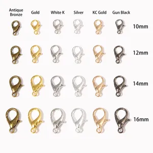 Fermoirs Mousquetons en Alliage Fournitures Bijoux DIY Connecteurs Pour Collier Bracelet Porte-Clés Couleurs Mixtes Tailles