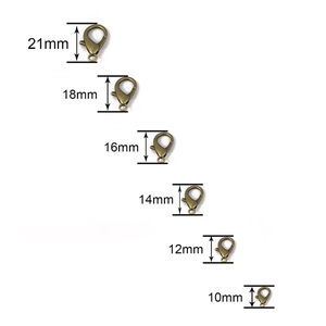 Fermoirs mousquetons vintage en bronze, tailles 10-21mm pour bijoux DIY