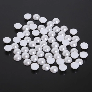 Flatback white half-round faux pearls for DIY nail art and craft embellishments