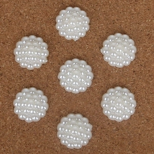 White ABS pearl flower patches for DIY hair accessories and handmade jewelry making