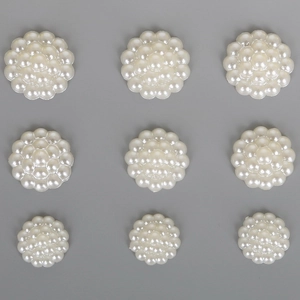 White pearl floral cluster charms for DIY hair accessories and handmade jewelry making